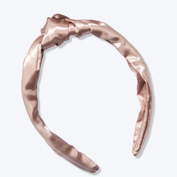 PINK Victoria’s Secret Headband ✦ Mauve Satin Fabric ✦ Knotted Top NWT - Picture 1 of 8